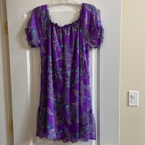 Beautiful paisley off the shoulder dress in size L - Picture 7 of 13